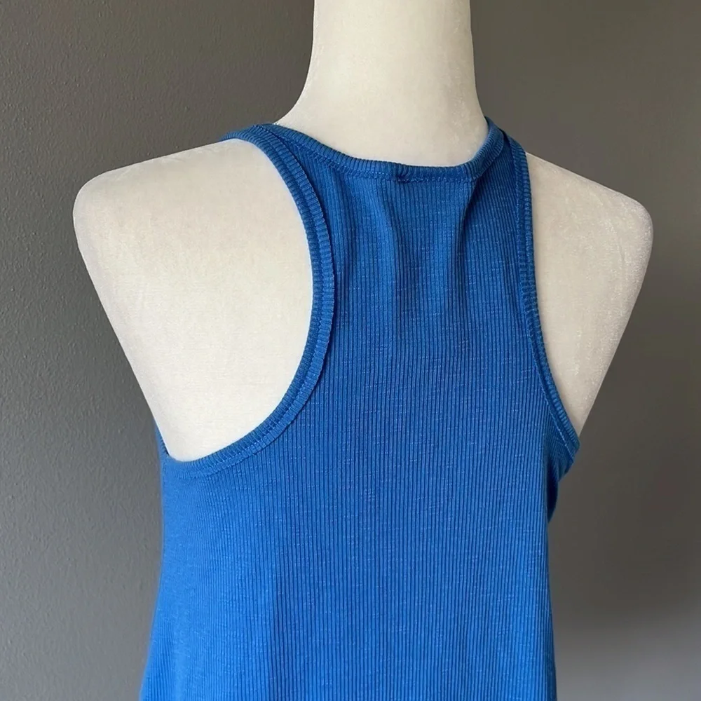 Free People Racer Back Ribbed Tank Blue - Picture 7 of 8